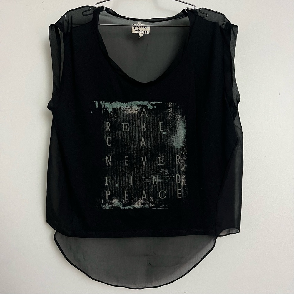 Black sheer back top